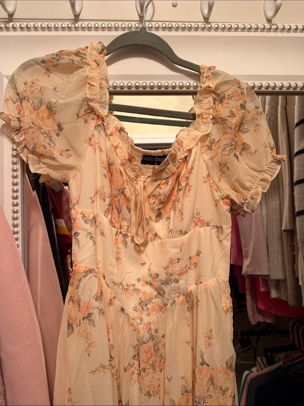Floral Ruffle Maxi Dress - yellow - Picture 2 of 3